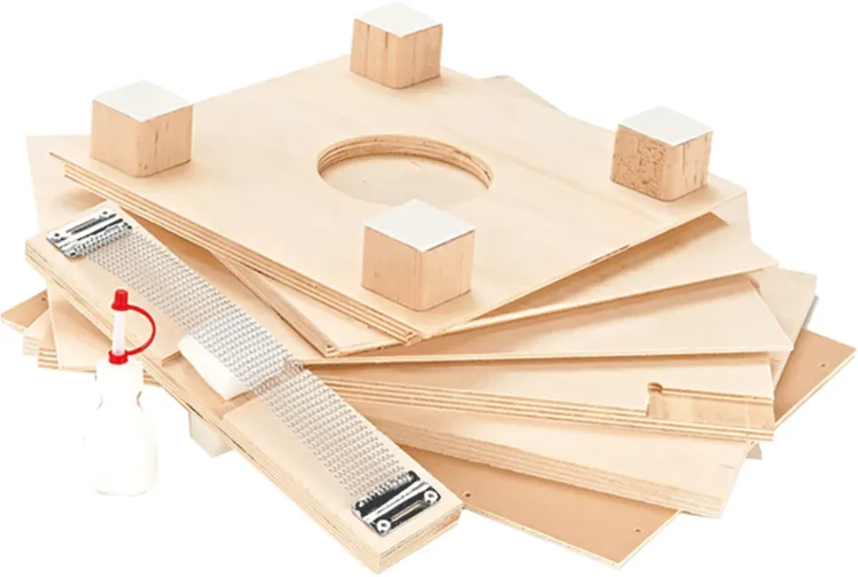 Cajón-Bausatz 38 cm Kinder Musikinstrument ab 5 Jahren Holz - Beleduc - Selbstmontage, Rhythmusspiel