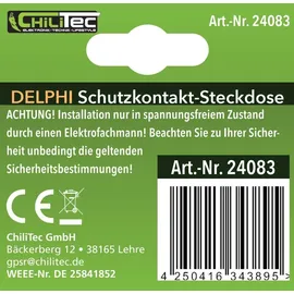 ChiliTec Schutzkontakt-Steckdose 1-fach Weiß
