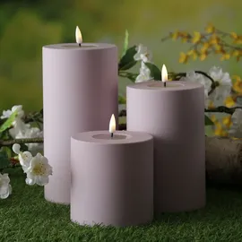 Deluxe Homeart LED Stumpenkerze MIA 10 cm rosa