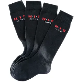 H.I.S. Kniestrümpfe H.I.S, Mädchen, Gr. 27-30, schwarz, Baumwolle, Elasthan (LYCRA), Polyamid, unifarben, elastisch, Socken Kniestrümpfe, mit verstärkten Belastungszonen