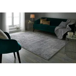 Kadima Design Eleganter Wohnzimmer Teppich `Ouse Esme`, Metallische Farben - Farbe: Silber, 120x170 cm