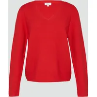 S.Oliver Strickpullover mit V-Ausschnitt, rot