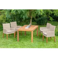 Merxx Ranzano Set 5-tlg. Ausziehtisch 200 x 90 cm beige