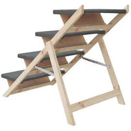 vidaXL Hundetreppe Grau 105x47 cm Massivholz Tanne