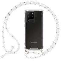 NALIA Handy Hülle mit Kette für Samsung Galaxy S20 Ultra, Soft Kordel Cover Etui