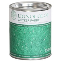 Lignocolor Glitzer Farbe Grün (750 ml, Smaragd) Möbel und Wände in Glitter Optik, Effektfarbe Glitzereffekt, nicht deckend (transparent) – Made in Germany...
