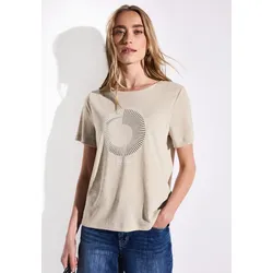T-Shirt, mit Folien-Print, Gr. 40, moonstone sand, , 47380018-40