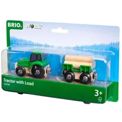 BRIO Spiel Traktor mit Holz-Anhänger