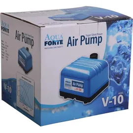 AquaForte Hi-Flow V-10 Luftpumpe, Aluminiumgehäuse, Leise und Leistungsstark, Leistung 10 Watt, Kapazität bei 1,2 Meter 4 Liter pro Minute, Maximaler Teichinhalt 6 m3, Nicht Verstellbar