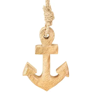 Anker Deko Holz Dekohänger Natur 7x10cm 6er Set Maritim, 6 Stück - Einheitsgröße