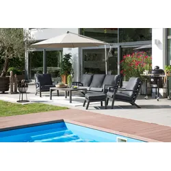 Loungemöbel Set Riverton 5tlg. Aluminium Schwarz