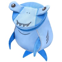 Belmil Kindergartenrucksack mit Brustgurt und Namensschild für 1-3 Jährige/Jungen - Mädchen / 4 Tierform: Hai (305-15 Mini Shark)