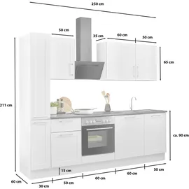 P & B Küchenzeile 250 cm Weiß