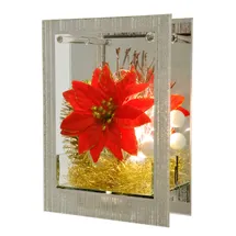I.GE.A. LED-Dekofigur I.GE.A. "Dekoobjekt aus Glas mit LED Licht", rot, B:16cm H:21cm, Glas, Dekofiguren, Mit Weihnachtsstern Engelshaar Tannengrün Weihnachtsdeko Deko Geschenk
