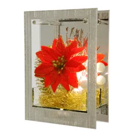I.GE.A. LED-Dekofigur I.GE.A. "Dekoobjekt aus Glas mit LED Licht", rot, B:16cm H:21cm, Glas, Dekofiguren, Mit Weihnachtsstern Engelshaar Tannengrün Weihnachtsdeko Deko Geschenk