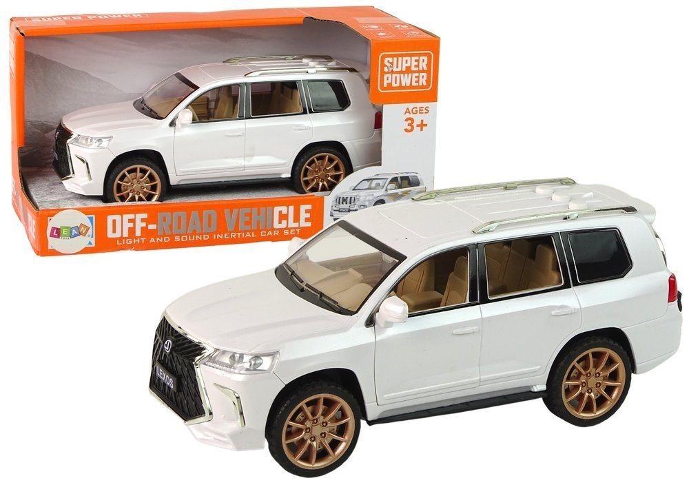 LEAN Toys Spielzeug-Auto Fahrzeug Auto Sound Licht Lexos Fahrzeug Modell SUV-Fahrzeug Spielzeug weiß