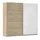 Rauch Schwebetürenschrank Quadra 226 x 230 x 62 cm Eiche/Glas Weiß