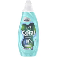 Coral Magic Wash Quick & Care Waschmittel Universal Clean Flüssigwaschmittel für 15 Minuten Kurzwäsche mit PRO-S Technologie 54 WL