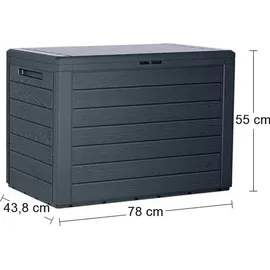 Prosperplast Woodebox 190 l 190 x 70 x 60 cm Anthrazit