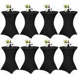 luxuskollektion Stehtischhusse Stretch Schwarz 80-85cm 80 x 110 cm