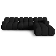 micadoni Sofa Bellis, modular 4-Sitzer mit flachem Modul schwarz