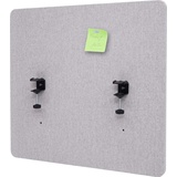 MCW Akustik-Tischtrennwand MCW-G75, Büro-Sichtschutz Schreibtisch Pinnwand, doppelwandig Stoff/Textil ~ 60x65cm grau