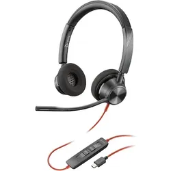 Poly Blackwire 3320 USB-C Stereo-Headset inkl. USB-C/A-Adapter, UC-zertifiziert