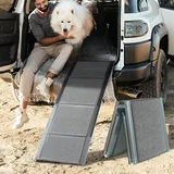 BestVida® Haustierrampe (170 x 44 cm), Hunderampe für Auto, SUV und LKW, Faltbare und tragbare Haustierrampe mit Rutschfester Teppichoberfläche, leicht Stabil, extra breite Hundestufen