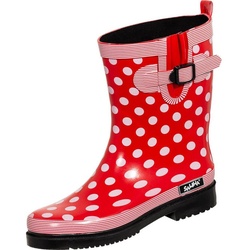 Bockstiegel Damen Regenstiefel Dorin-K rot/bunt-kombi Gummistiefel rot 40