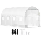 Vevor Foliengewächshaus Verzinkter Stahl Weiß PE 4 mm 9,66 m2