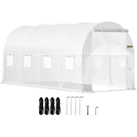 Vevor Foliengewächshaus Verzinkter Stahl Weiß PE 4 mm 9,66 m2