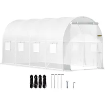 Vevor Foliengewächshaus Verzinkter Stahl Weiß PE 4 mm 9,66 m2