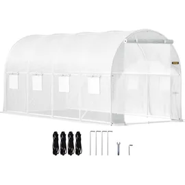 Vevor Foliengewächshaus Verzinkter Stahl Weiß PE 4 mm 9,66 m2