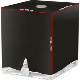 Wiltec IBC Container Abdeckplane 1 x 1,2 x 1,16 m Schwarz