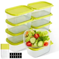 AiQInu Frischhaltedosen mit Deckel, 10x710ML Quadratisch, BPA-frei, Aufbewahrung & Organisation für Lebensmittel Luftdicht, Spülmaschinengeeignet, Gefrierdosen für Mealprep & Küche(Grün)