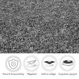 Andiamo Teppichboden ANDIAMO "Carlos, Feinschlinge, Gesamthöhe 6,5 mm, Made in Netherlands", grau, B:400cm L:250cm, Polypropylen, Teppiche, melierte Optik, Breite 200, 400 cm oder 500 cm, strapazierfähig