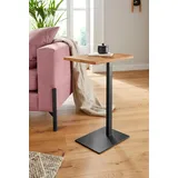 Andas Beistelltisch ANDAS "Coprosa", beige (natur, schwarz, natur), B:32cm H:65cm T:43cm, Tische, Beistelltisch, aus Eichenholz, FSC zertifiziert, stabiles Metallgestell, Höhe 65 cm