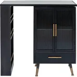 Kare-Design Barschrank Anthrazit, Messingfarben - 90x92x40 cm, Esszimmer, Barmöbel, Barschränke Theken