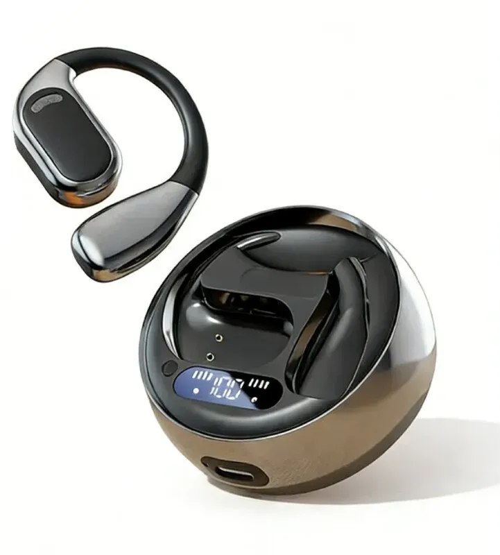 VoxorAI M76 Black AI Translation Earphones unterstützen Echtzeitübersetzungen in 150 Sprachen und eignen sich zum Lernen, Reisen und für Geschäftsreisen.