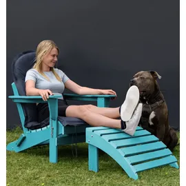 ASPERO Gartenstuhl Adirondack 75 x 83 x 75 cm grau/türkis