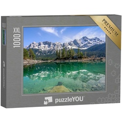 puzzleYOU Puzzle Puzzle 1000 Teile XXL „Zugspitze spiegelt sich im Eibsse, Bayern“, 1000 Puzzleteile, puzzleYOU-Kollektionen Garmisch