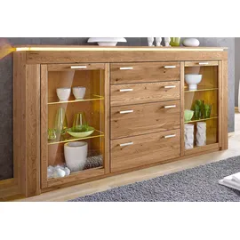 vogl möbelfabrik Highboard VOGL MÖBELFABRIK, wildeiche teilmassiv, B:222cm H:114,5cm T:40cm, Sideboards, Highboard, Breite 222 cm