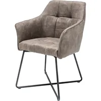 Riess-Ambiente Stuhl LOFT Microfaser vintage taupe mit Armlehne