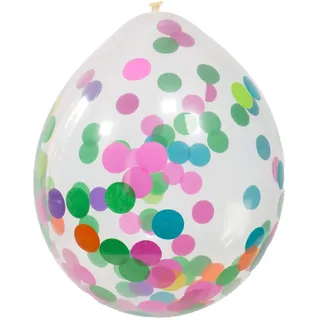 buttinette Folat 4 Stück Konfettiballon, Mehrfarbig, 30 cm