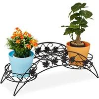 Relaxdays Blumentreppe 55 x 21 x 19 cm Schwarz