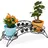 Relaxdays Blumentreppe 55 x 21 x 19 cm Schwarz