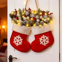 zecnaud Türkranz Weihnachten 35 cm mit LED Beleuchtung