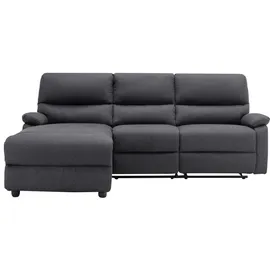 vente-unique Ecksofa Relaxsofa elektrisch - Stoff - Ecke Links - Anthrazit - LUNANO