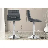 CLP 2er Set Barhocker Jerry Samt dunkelgrau/chrom