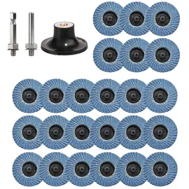 waldemar l Fächerscheiben Set 2 Zoll/50mm 27 Stück Körnung 40/60/80/120